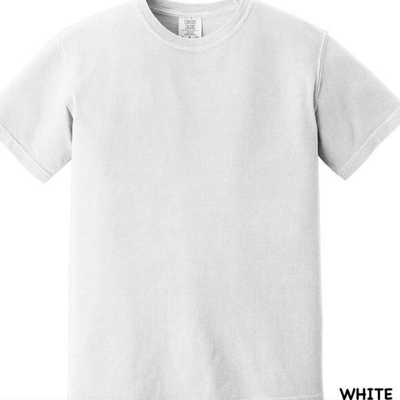 Comfort Colors Tee In WHITE With Cute GLITTER "DOG MAMA" Transfer - Picture 2 of 4